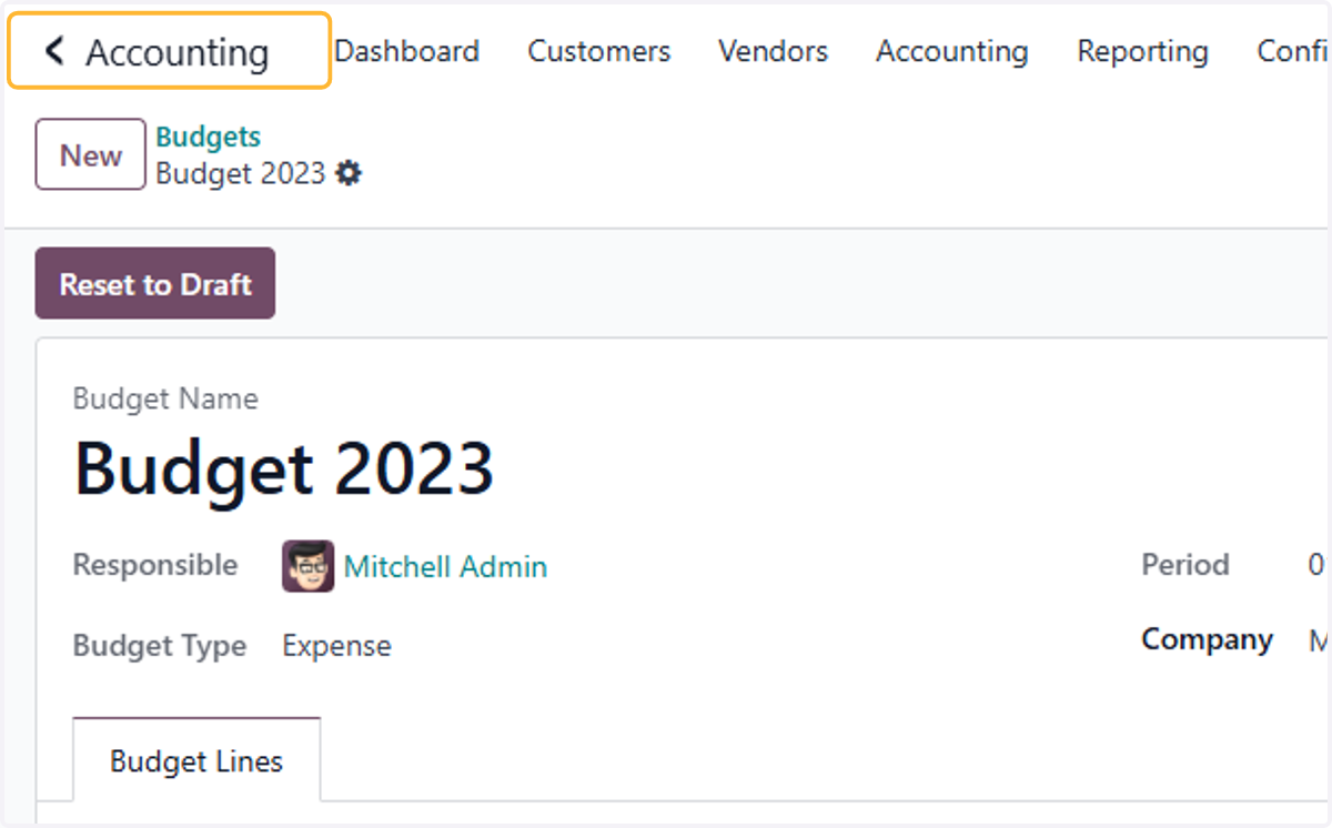 Click on Accounting