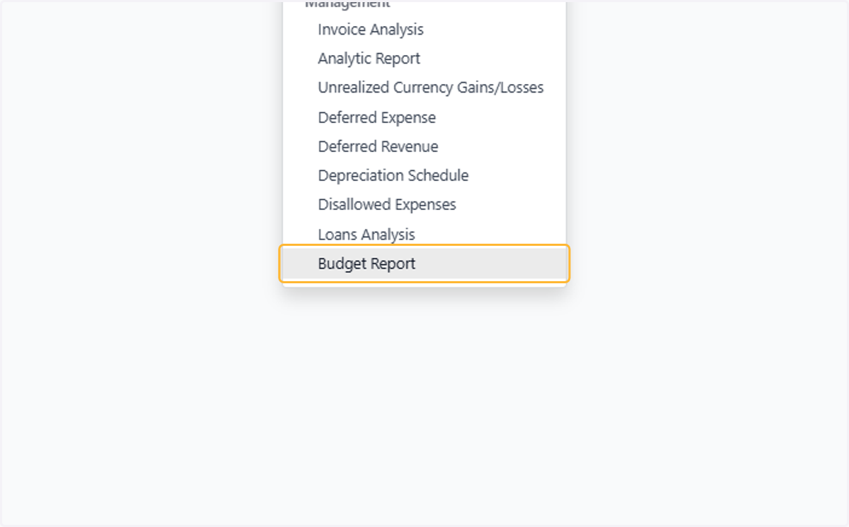Click on Budget Report