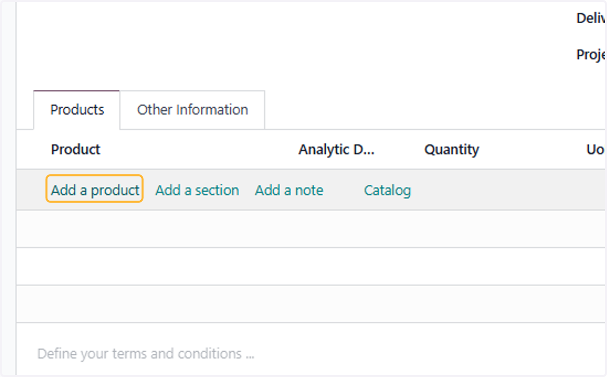 Create a new Invoice with the relevant products & analytic accounts