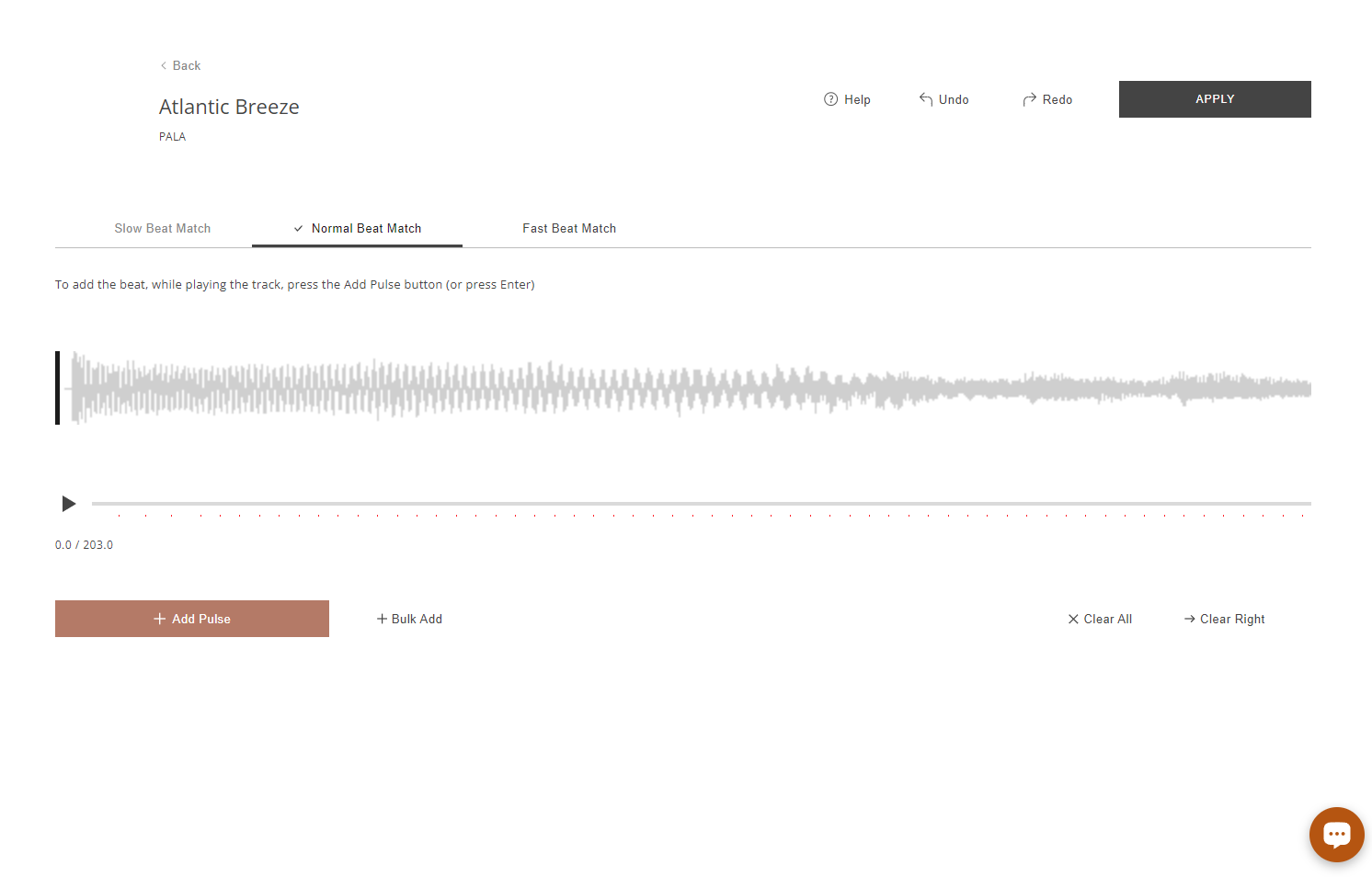In the Beat Match editor, you can adjust which speed you want to edit by selecting either "Slow Beat Match", "Normal Beat Match", or "Fast Beat Match".