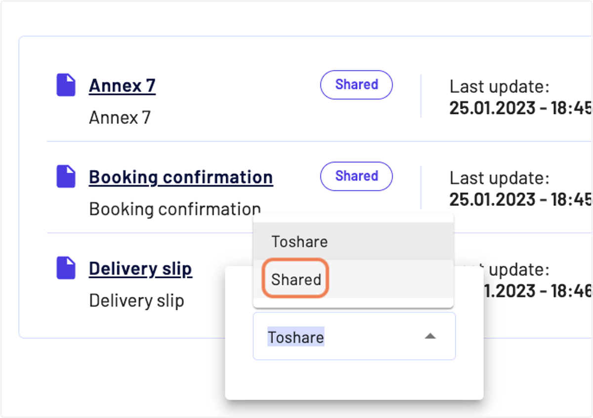 You can also update the status from the document itself