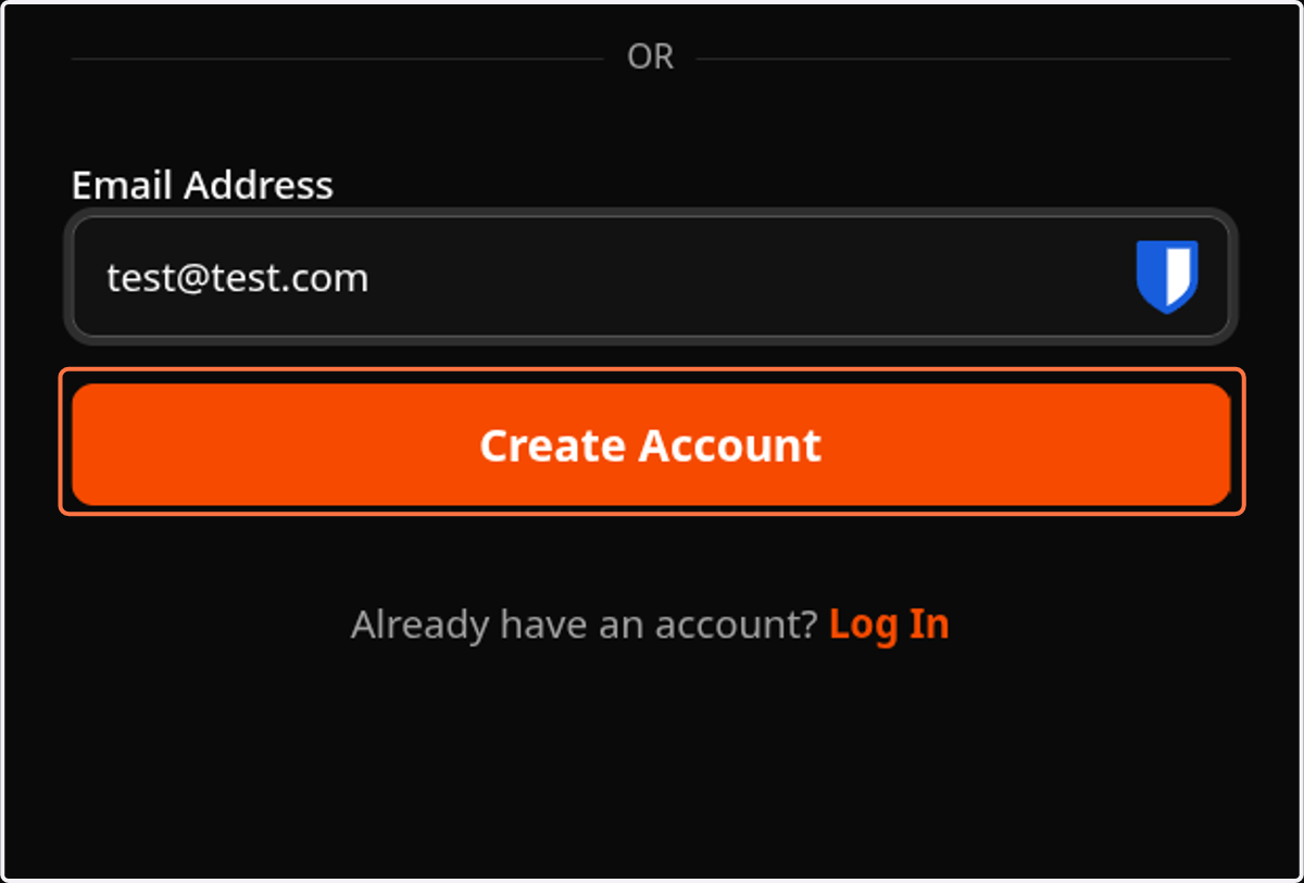 Click on Create Account