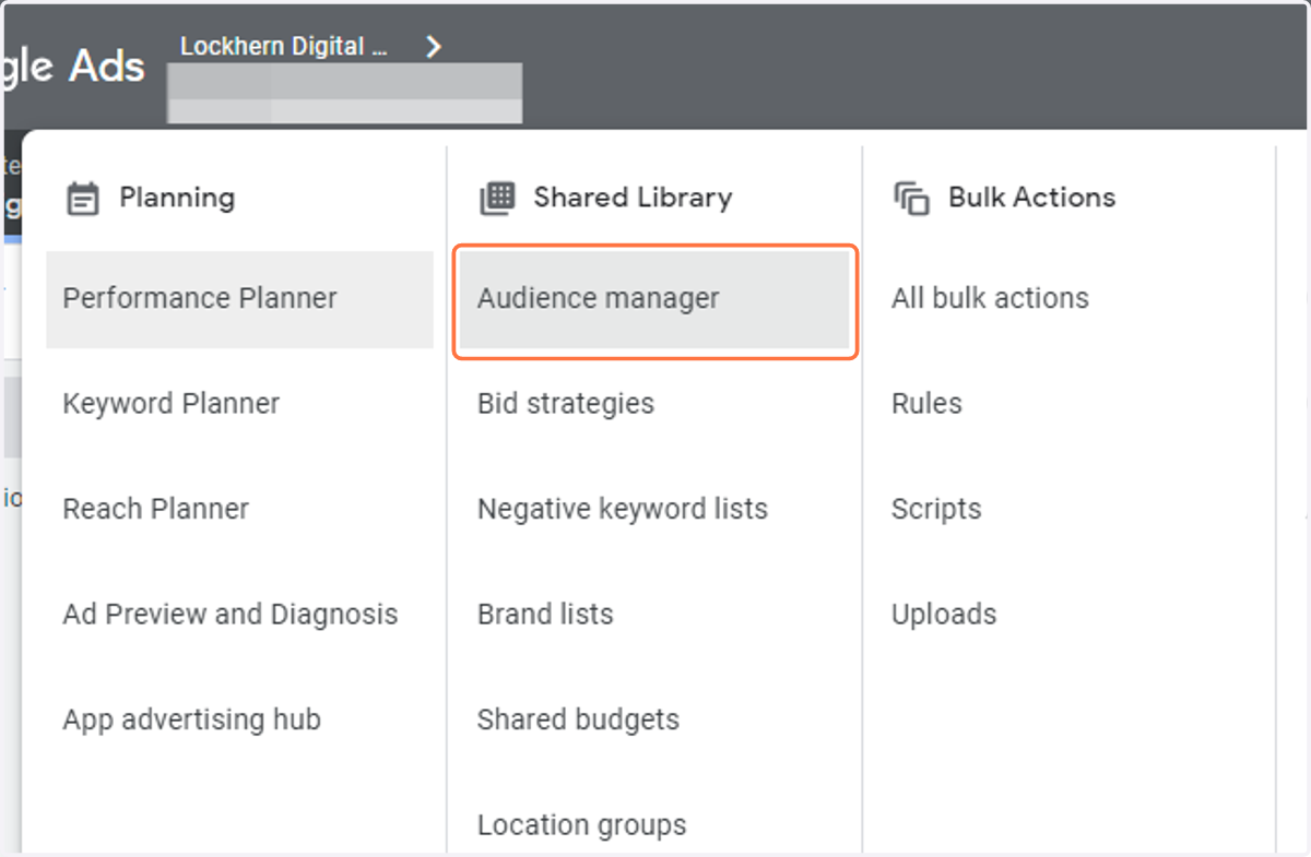 Click on Audience manager
