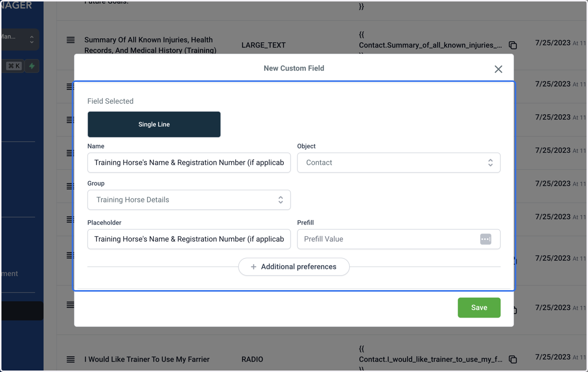 Use the Custom Field Editor box to edit the existing custom field.