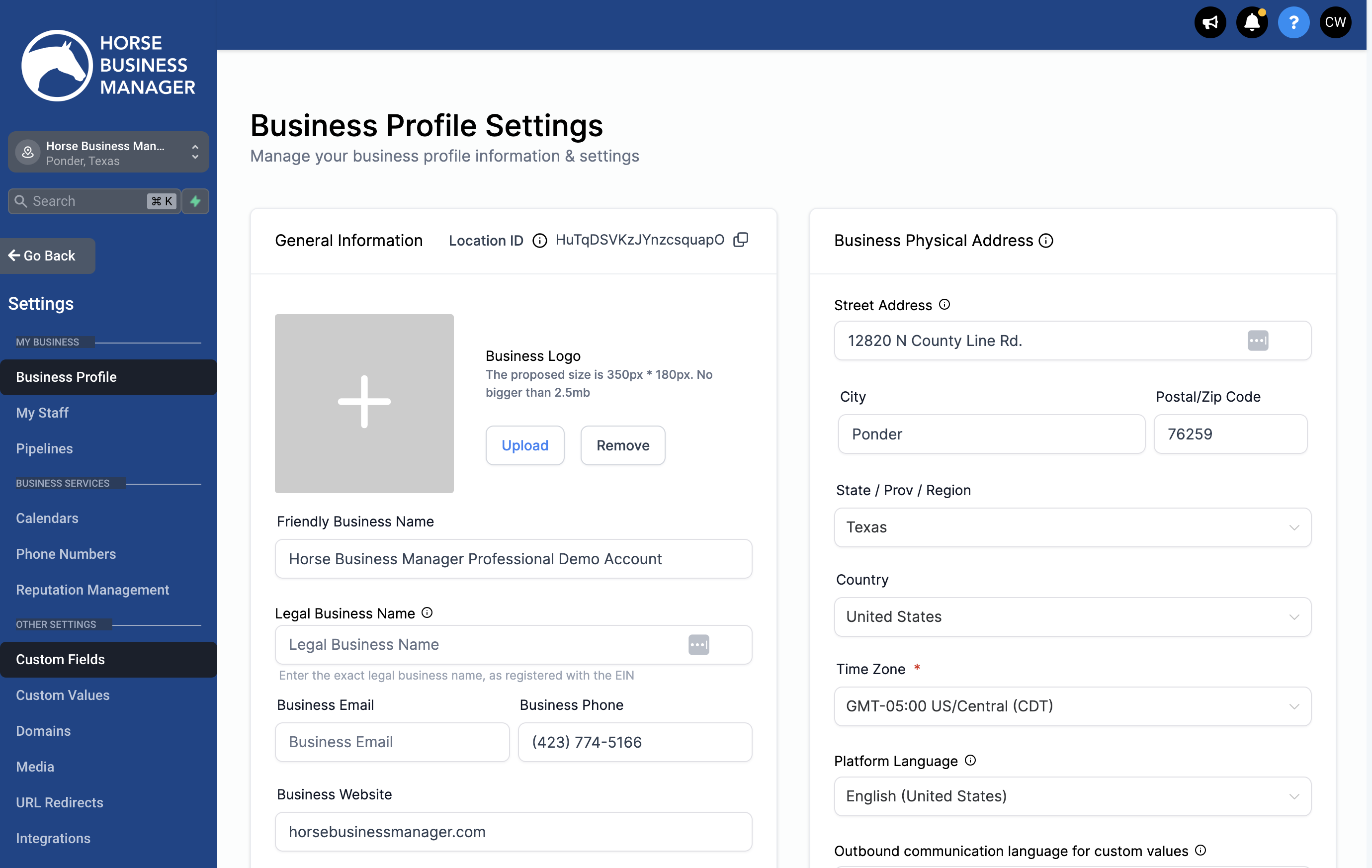 Click on Custom Fields