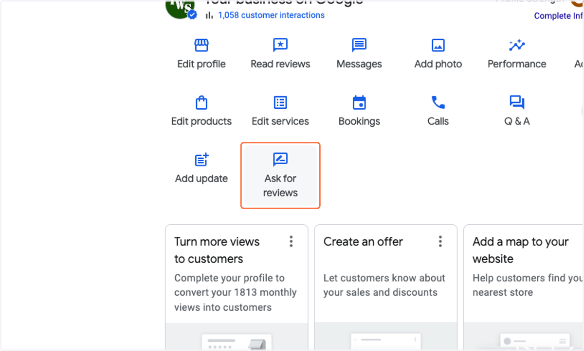 Click on Ask for reviews
