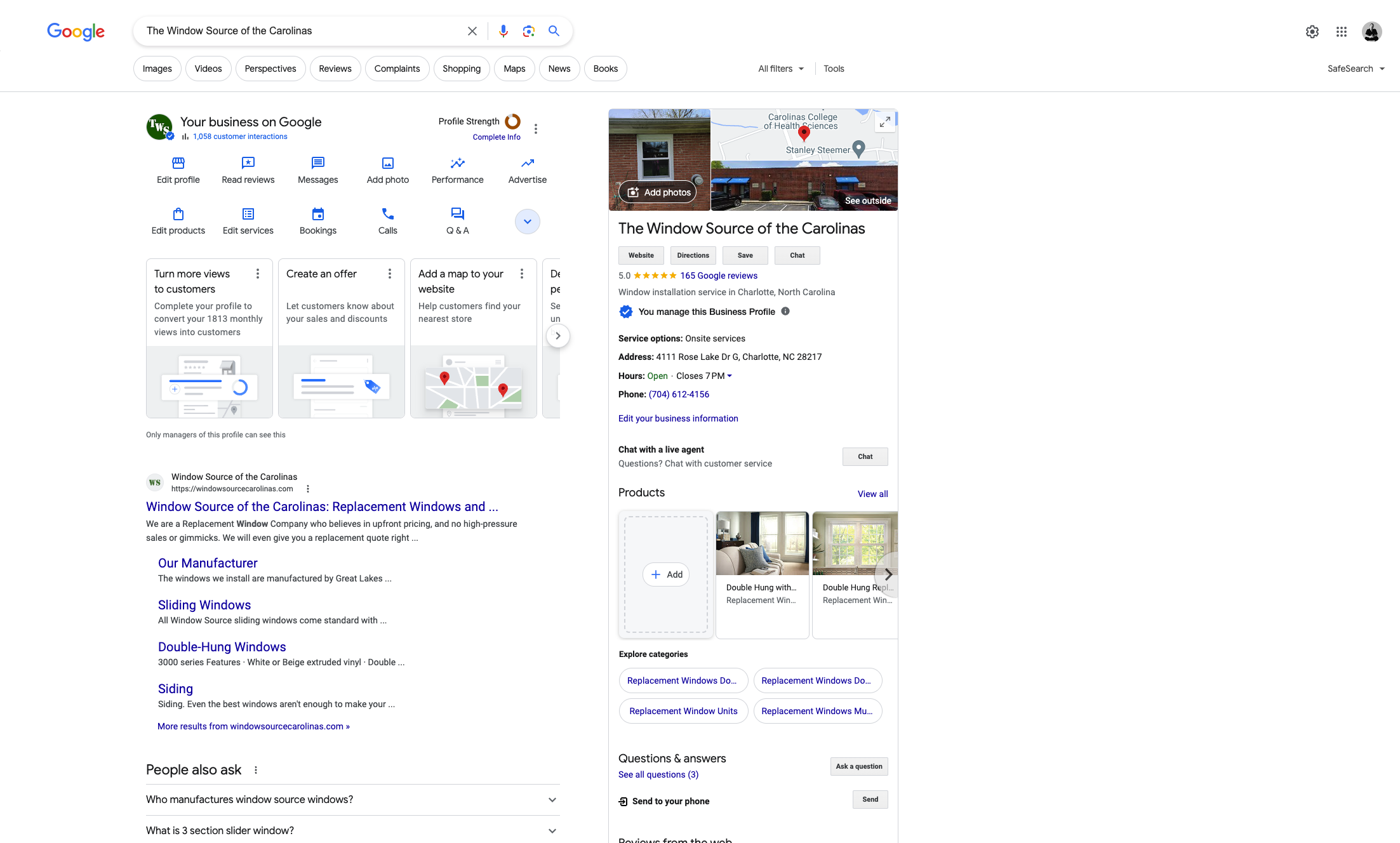 Click on Show more Business Profile actions