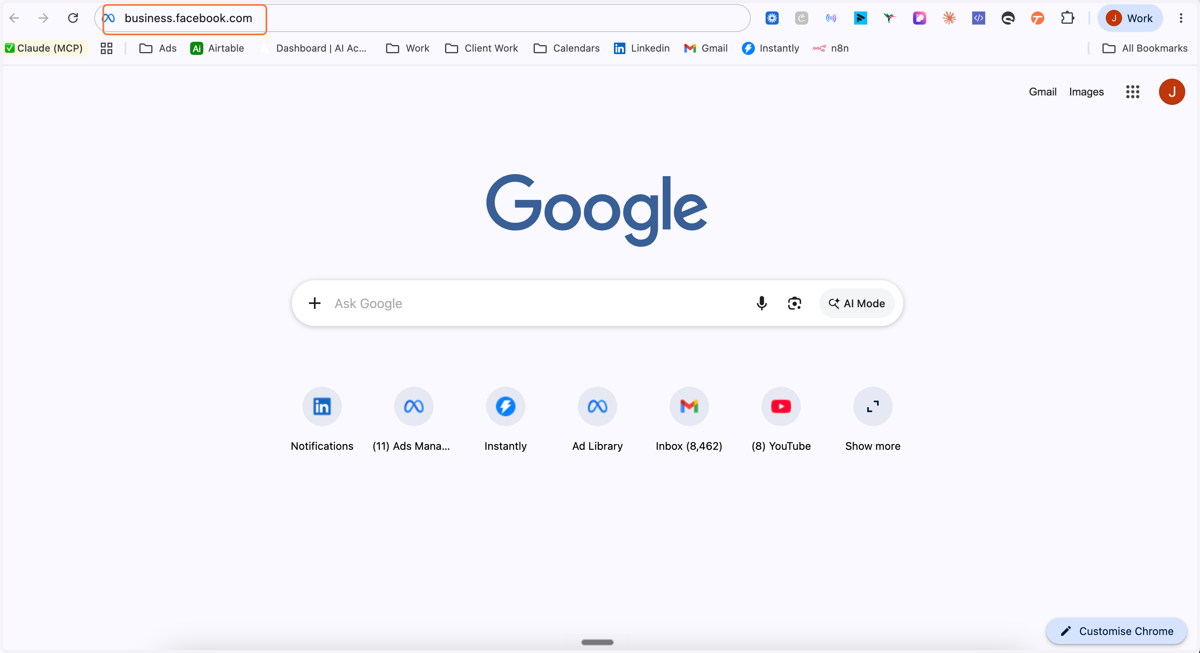 Into your browser url search for business.facebook.com