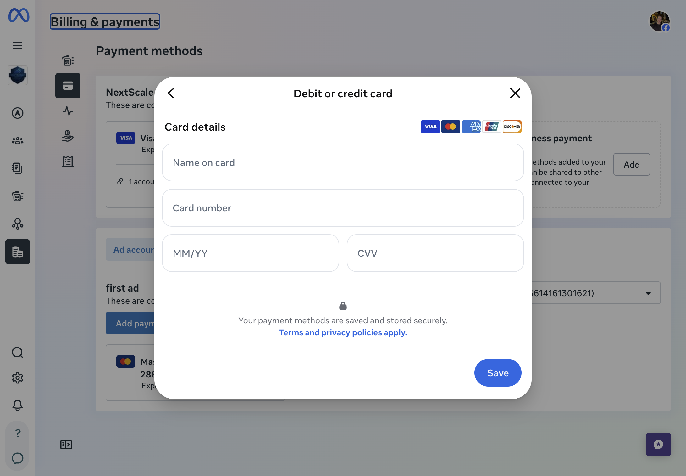 Click on Billing payment flow