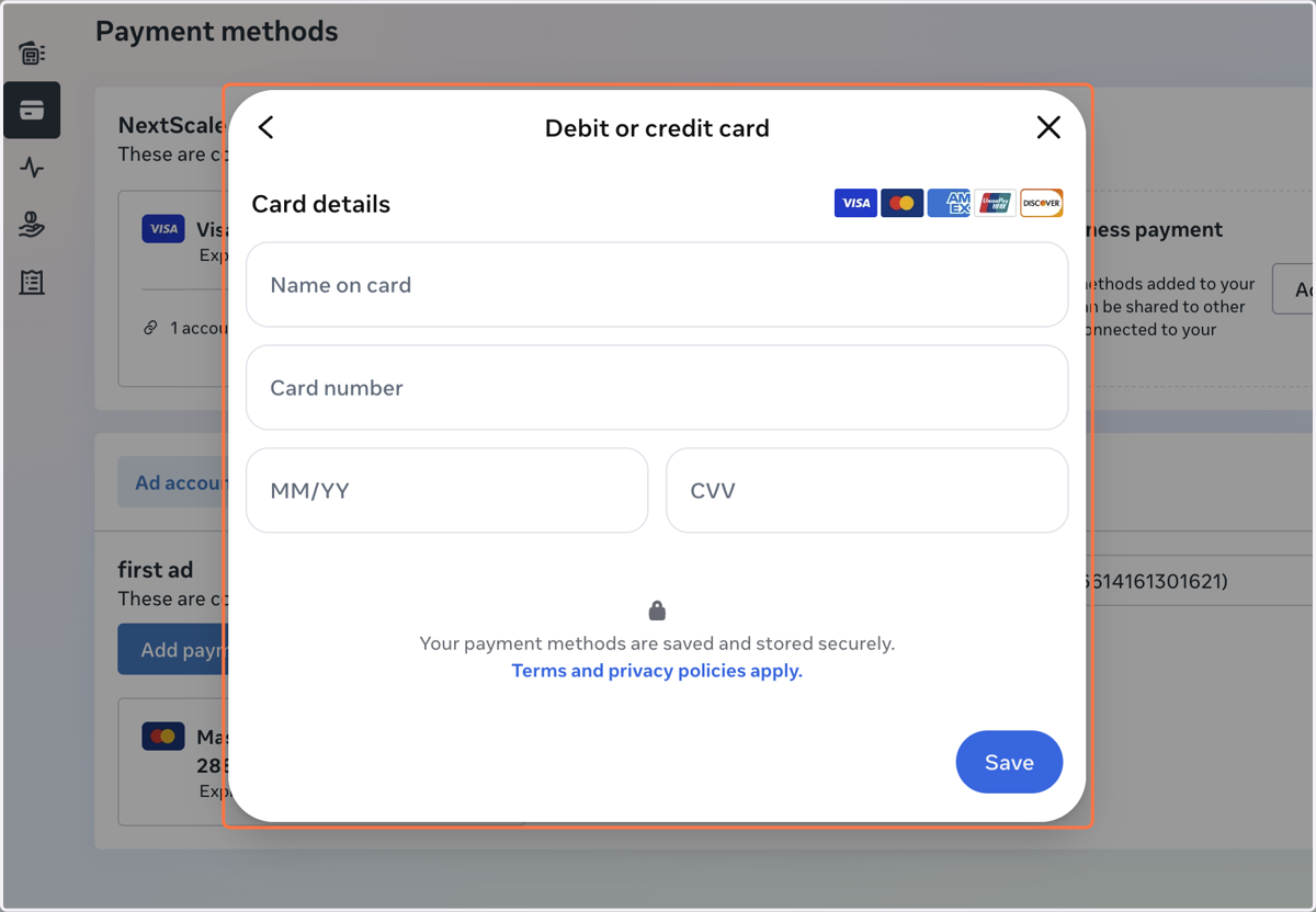 Click on Billing payment flow