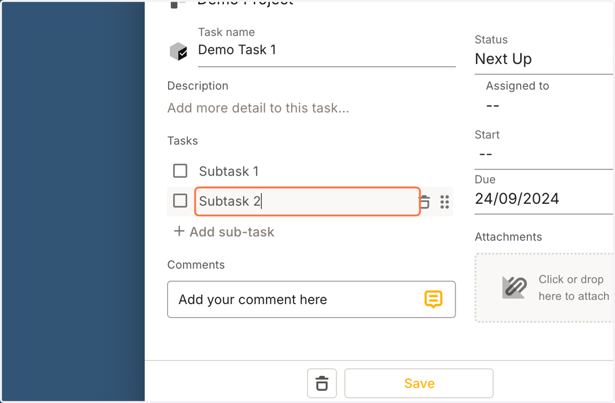 Subtask name 2
