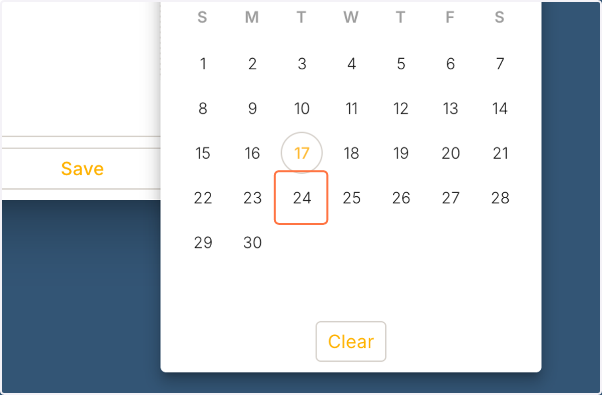 Select date in the calendar