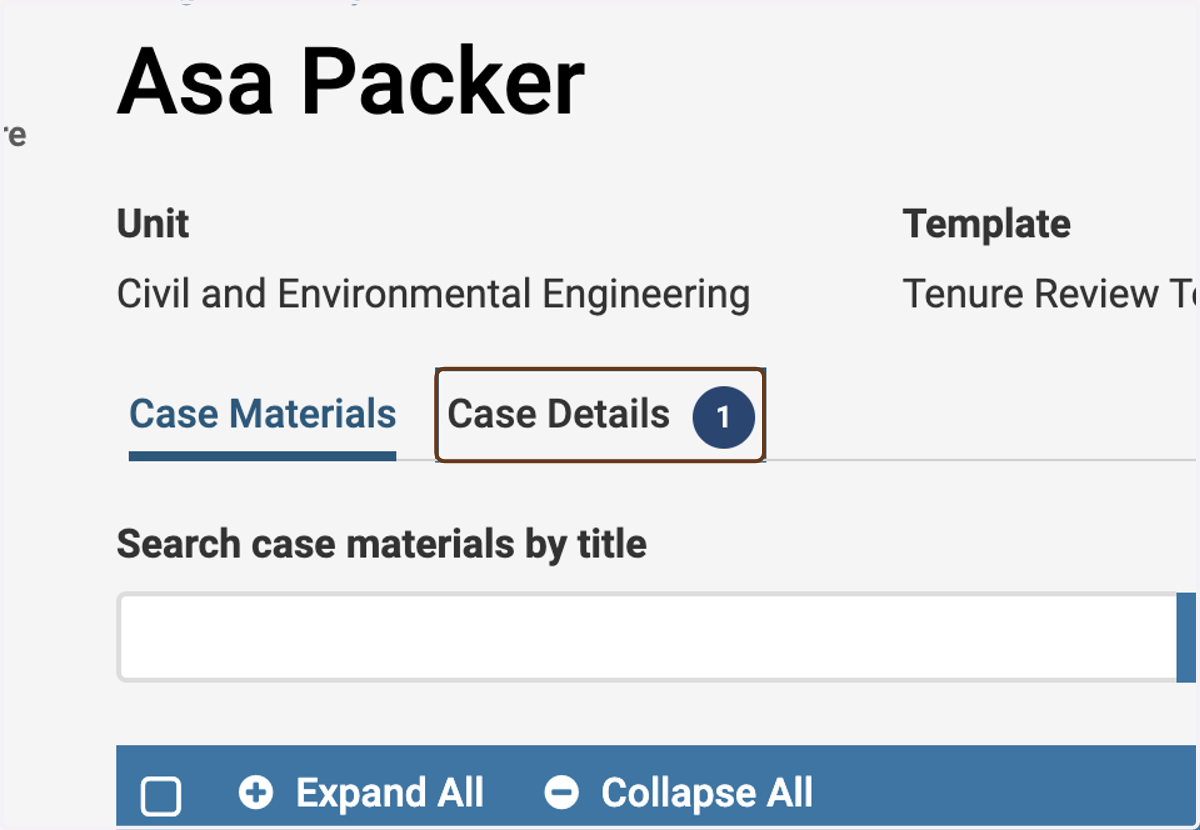 Click on Case Details