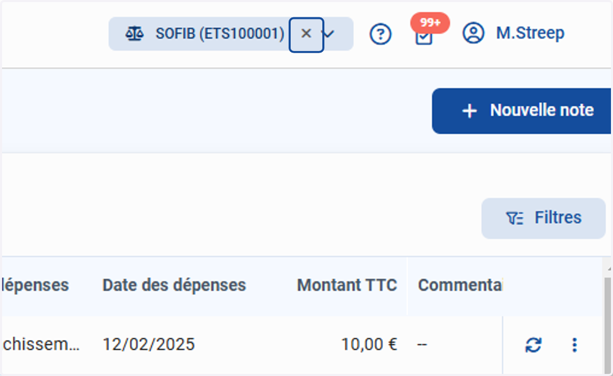 Désélectionner le filtre pour revenir à l’affichage global
