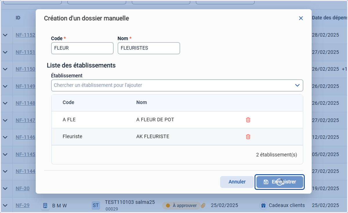 Enregistrer les modifications