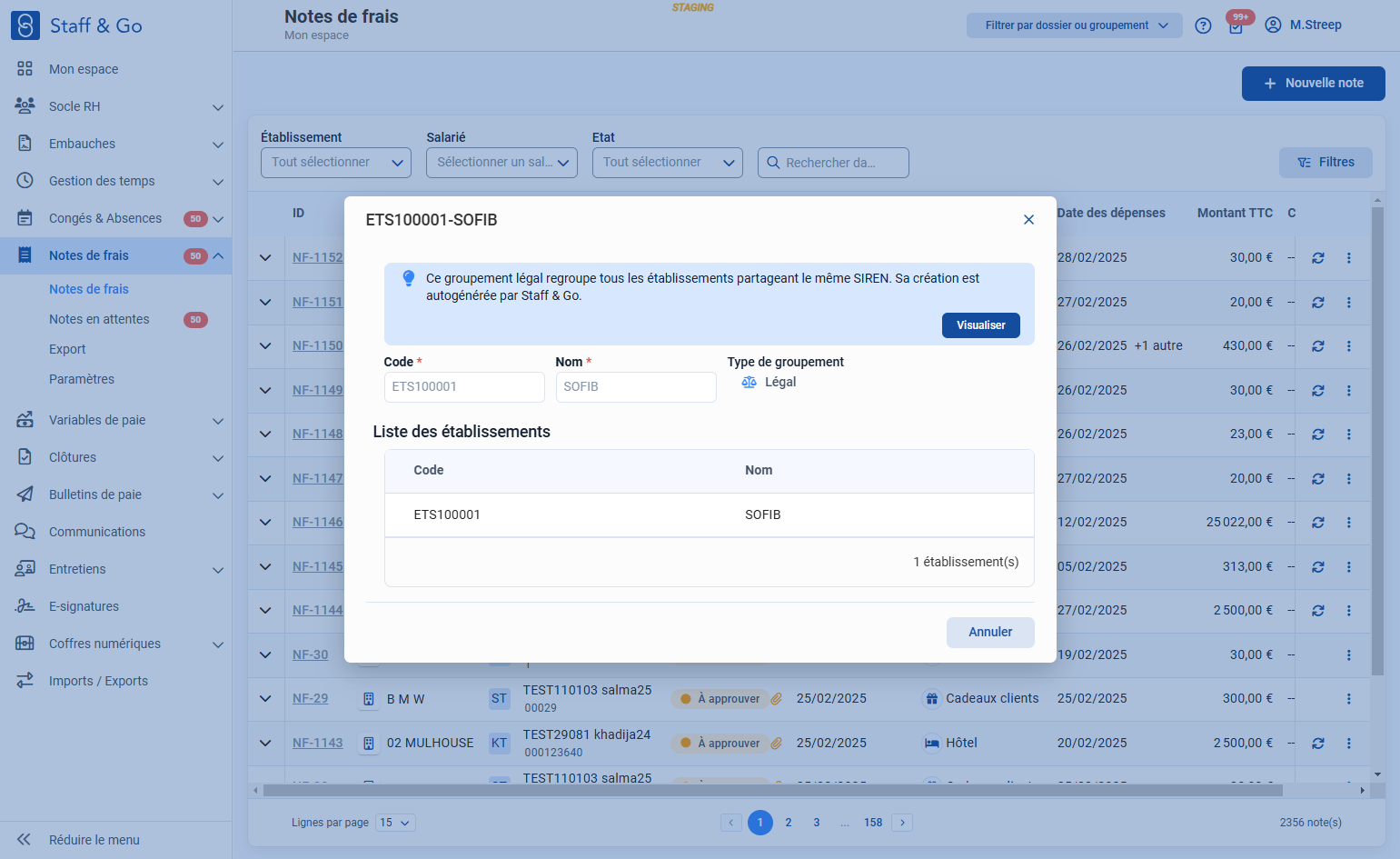 Visualiser les informations de l'élément