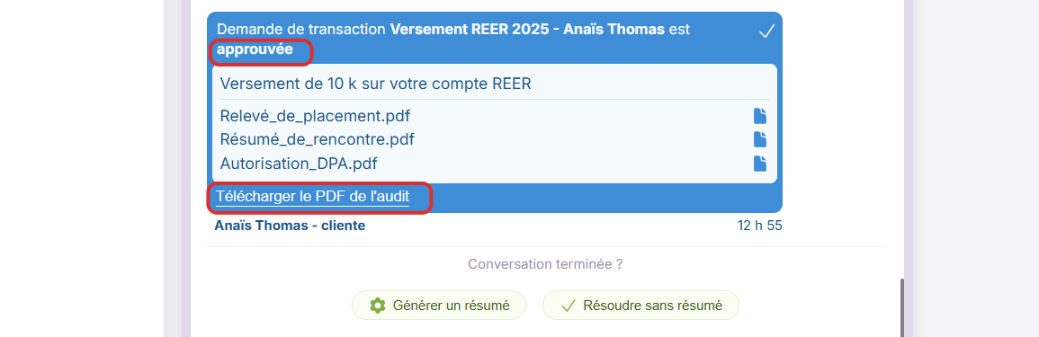 Cliquez sur Télécharger le PDF de l'audit 