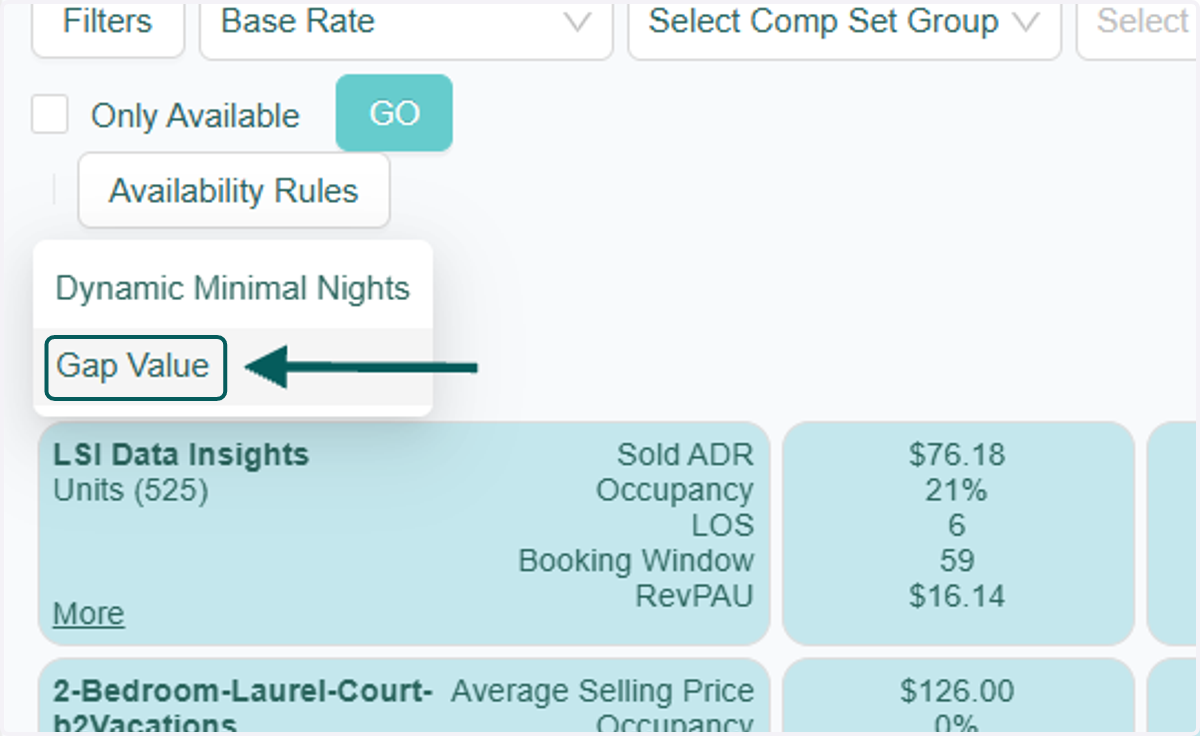 Click on Gap Value