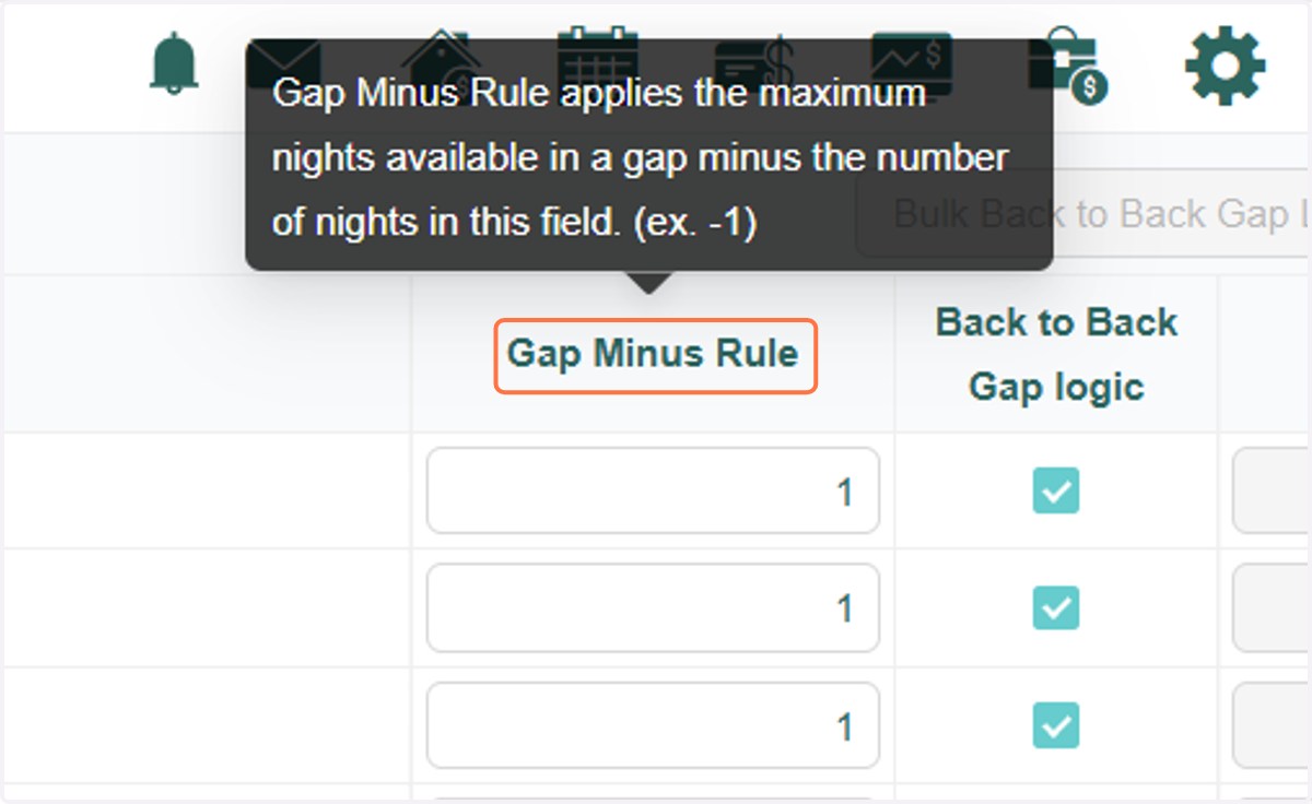 Assign the value in Gap Minus Rule
