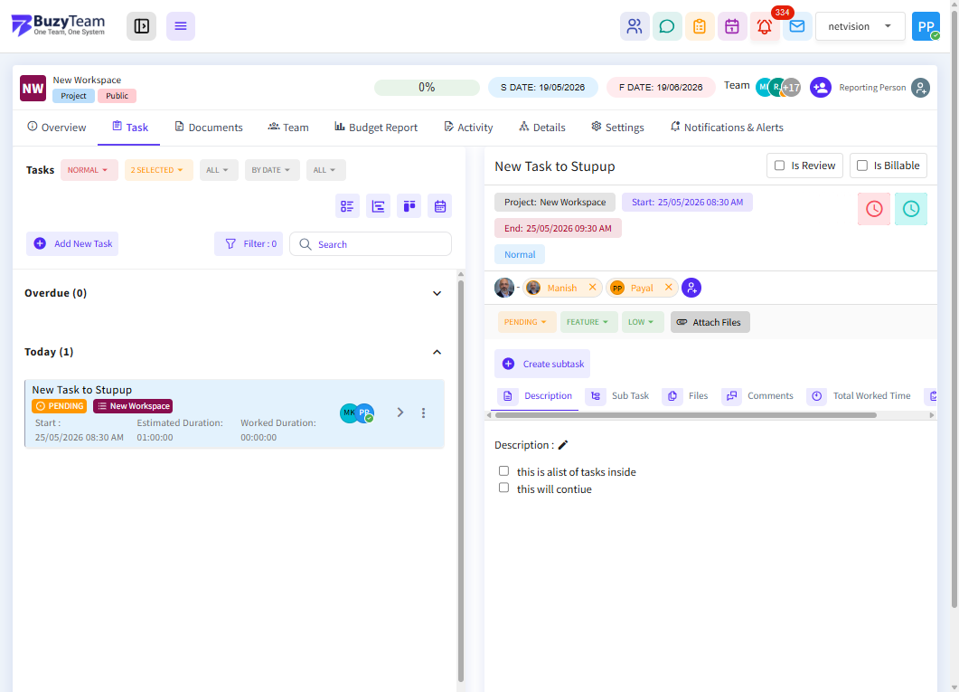 Use the Attach Files option to upload supporting documents, screenshots, references, or other resources related to the task.