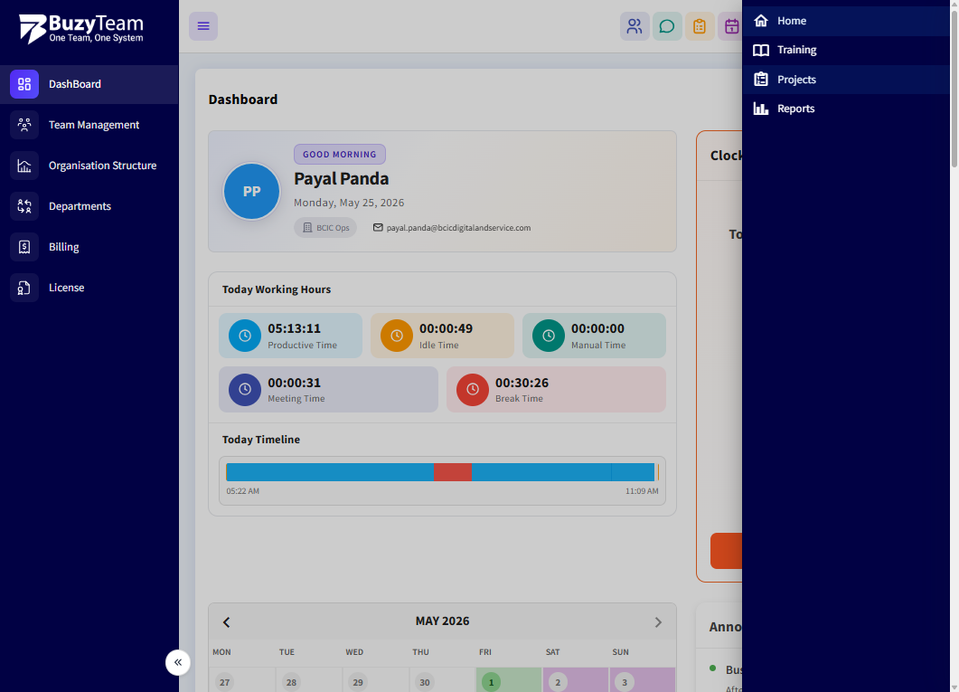 Click on Projects from the main navigation menu to access the project and workspace management section where all active workspaces are maintained.