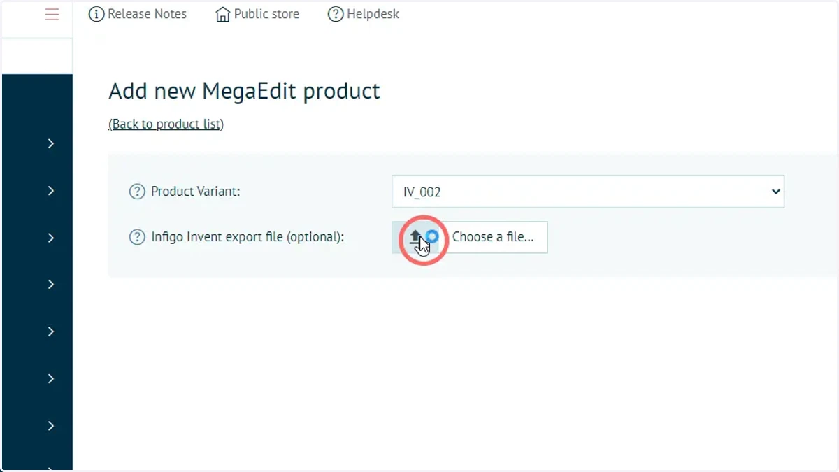 Select the Invent export file you obtained from Adobe InDesign