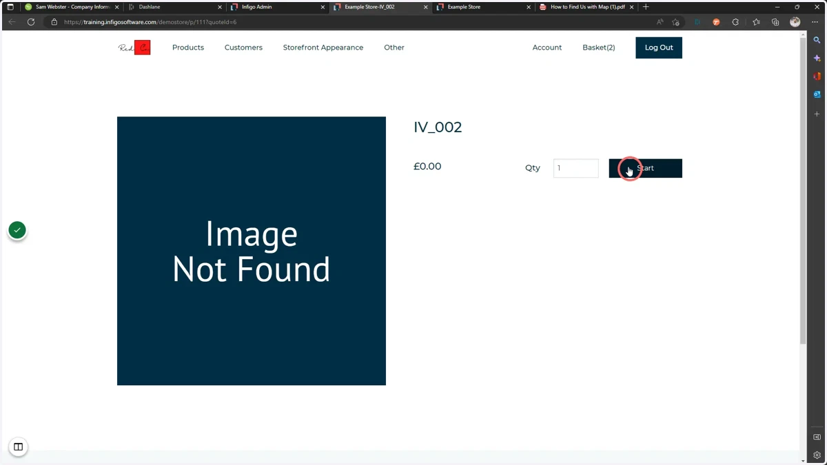 Navigate to the product on your storefront and launch MegaEdit