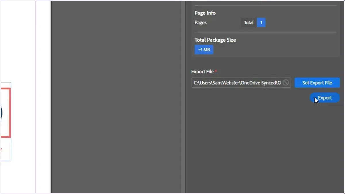 Click Export