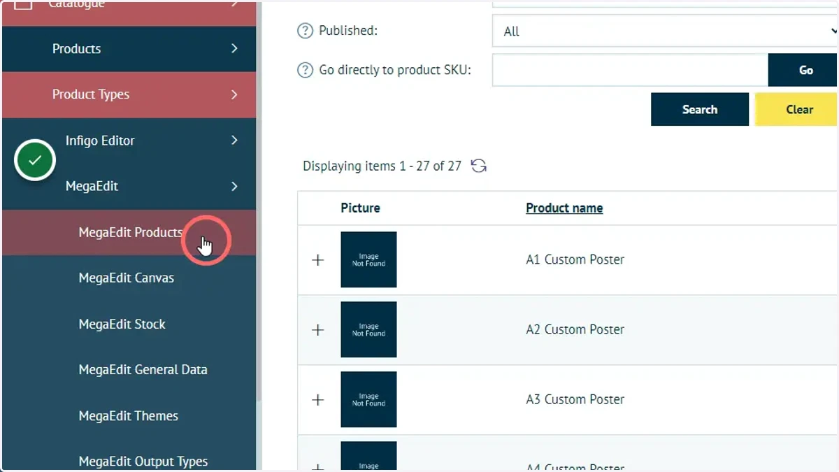 Click MegaEdit Products