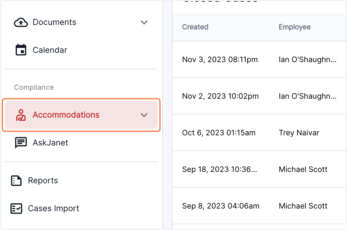 Click on the Accommodations tab in the left panel