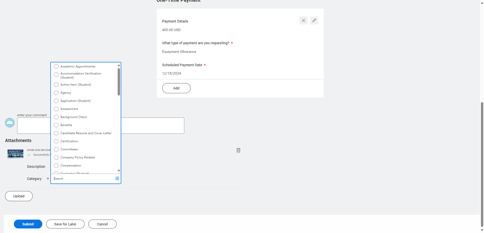 Click on Compensation radio button unselected