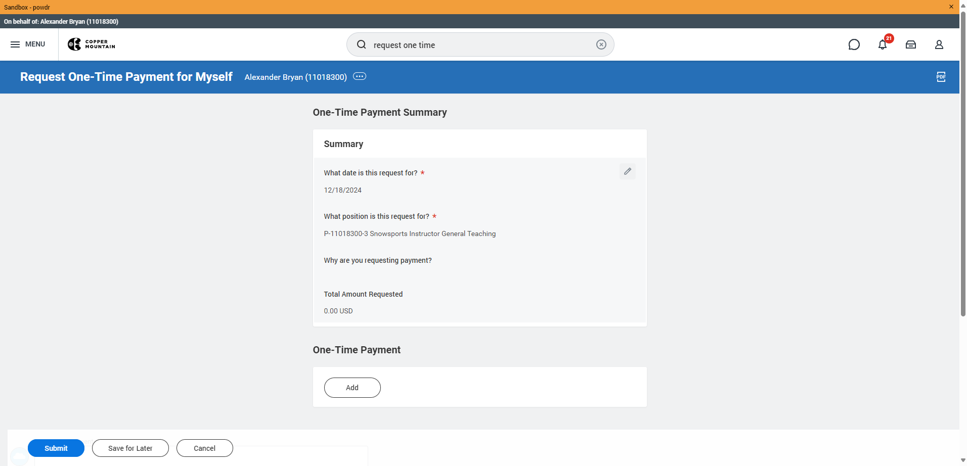 Click on Why are you requesting payment?