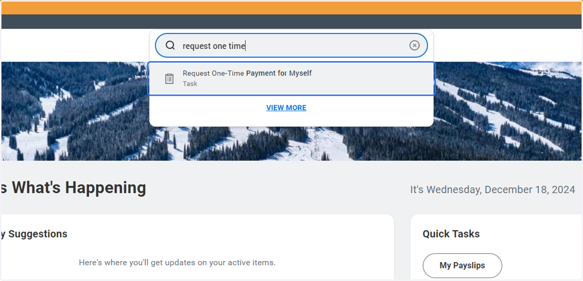 Click on Request One-Time Payment for Myself…