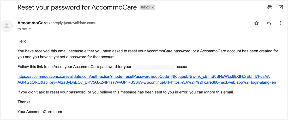The new user will receive an invitation email with a link to set up their password