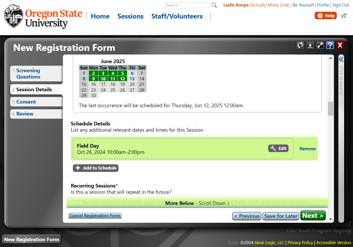 Review the event details for accuracy