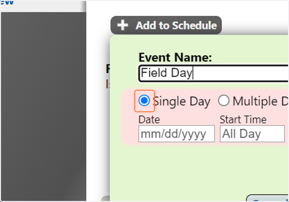 Select single or multiple days