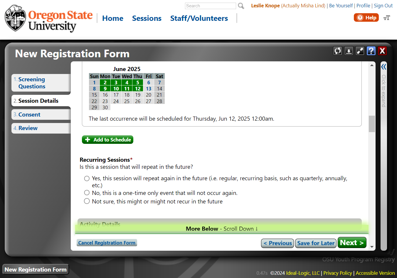 Click on Add to Schedule