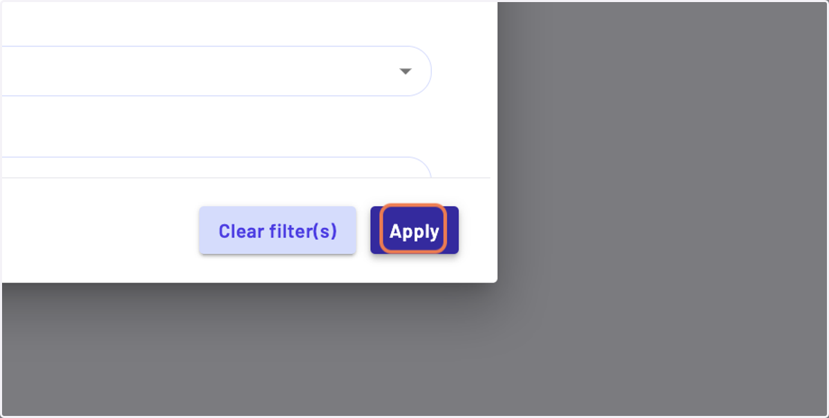 After having applied your other filters, click on "Apply"