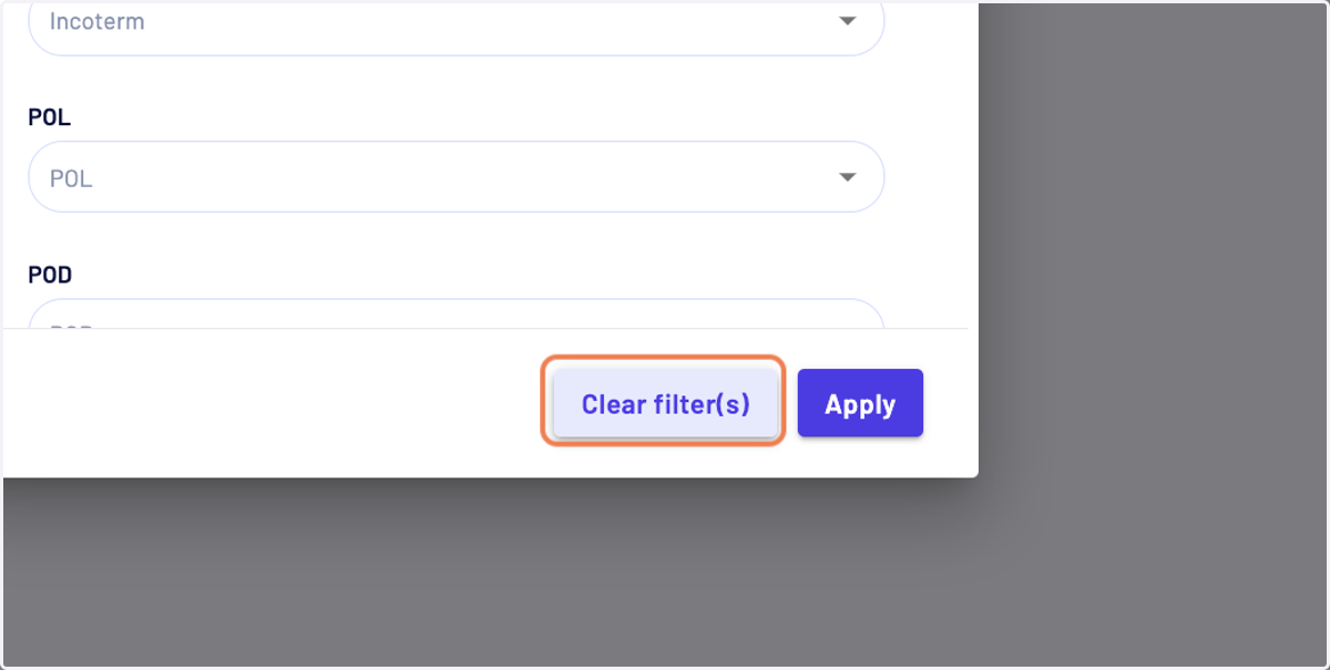 Then click on "Clear filter(s)"