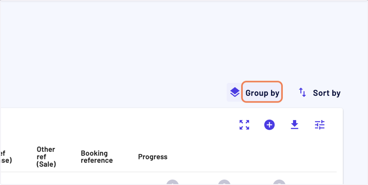 You can group lines by clicking on "Group by"