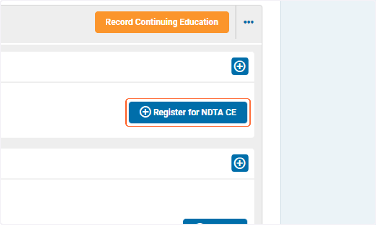 Click on Register for NDTA CE