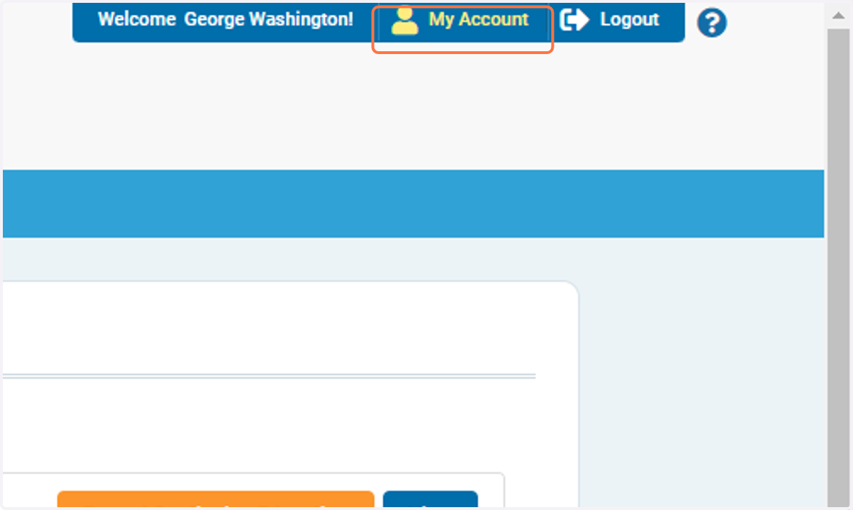 Click on My Account in the top righthand corner