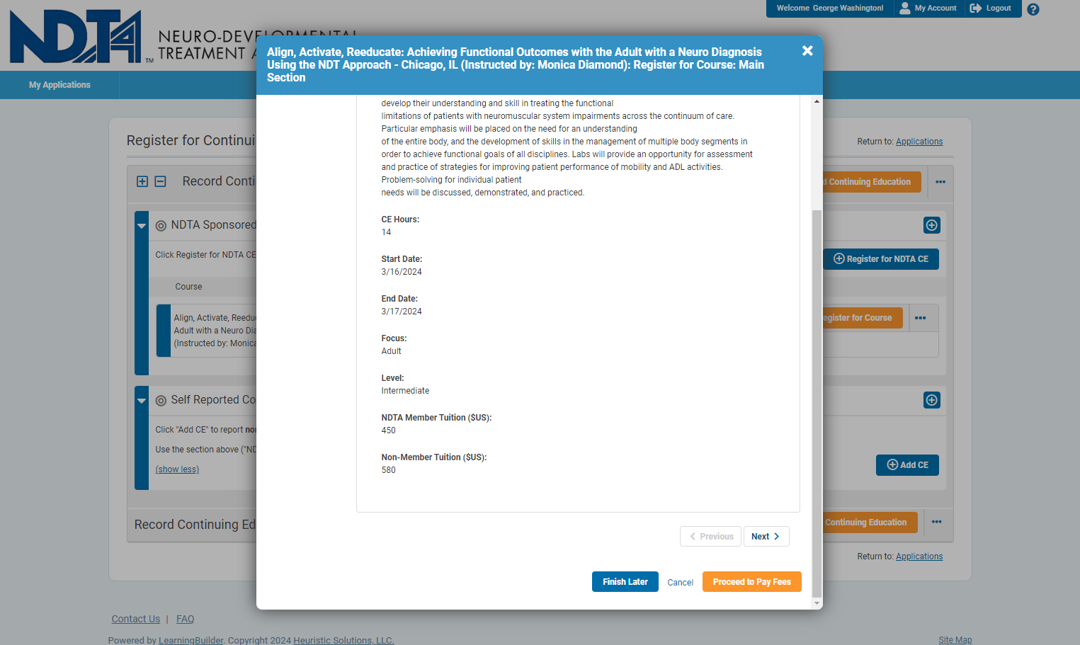 Click on Proceed to Pay Fees - Orange
