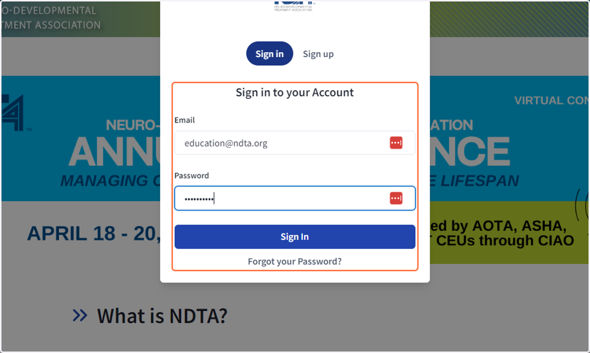 Enter your credentials