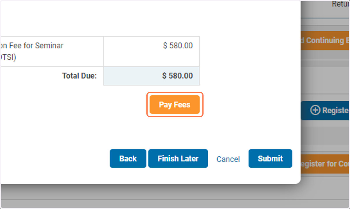 Click on Pay Fees