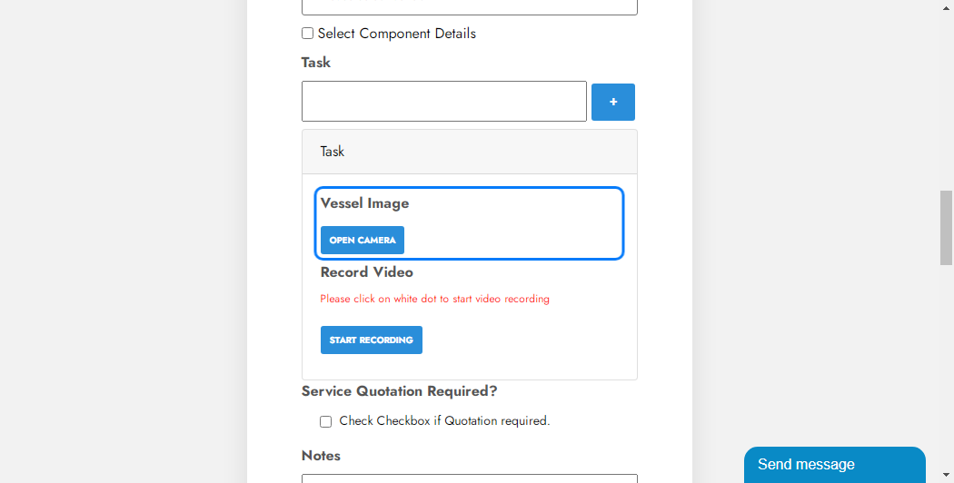 Upload Vessel Image (If Task is added)