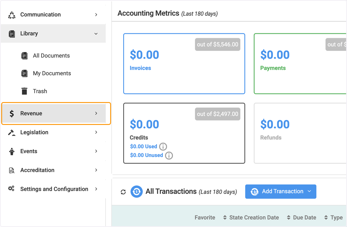 Click on Revenue