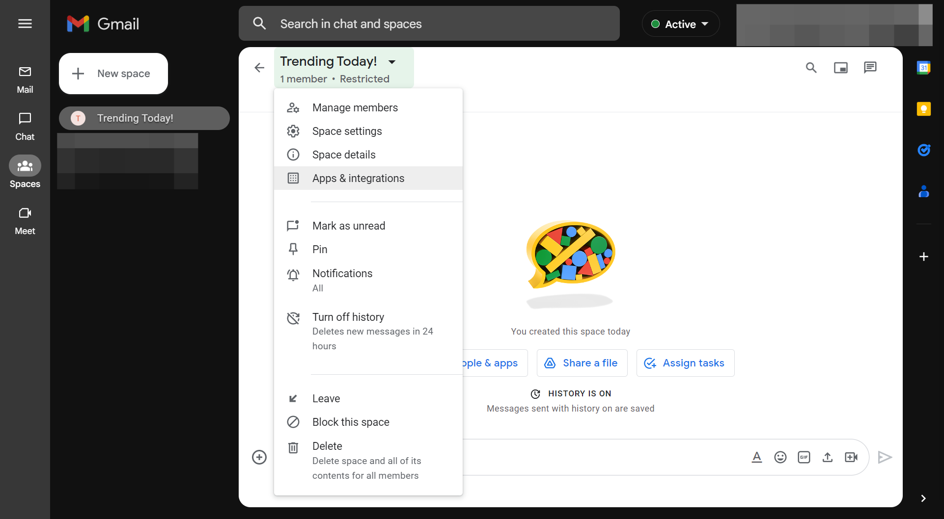Click on Apps & integrations