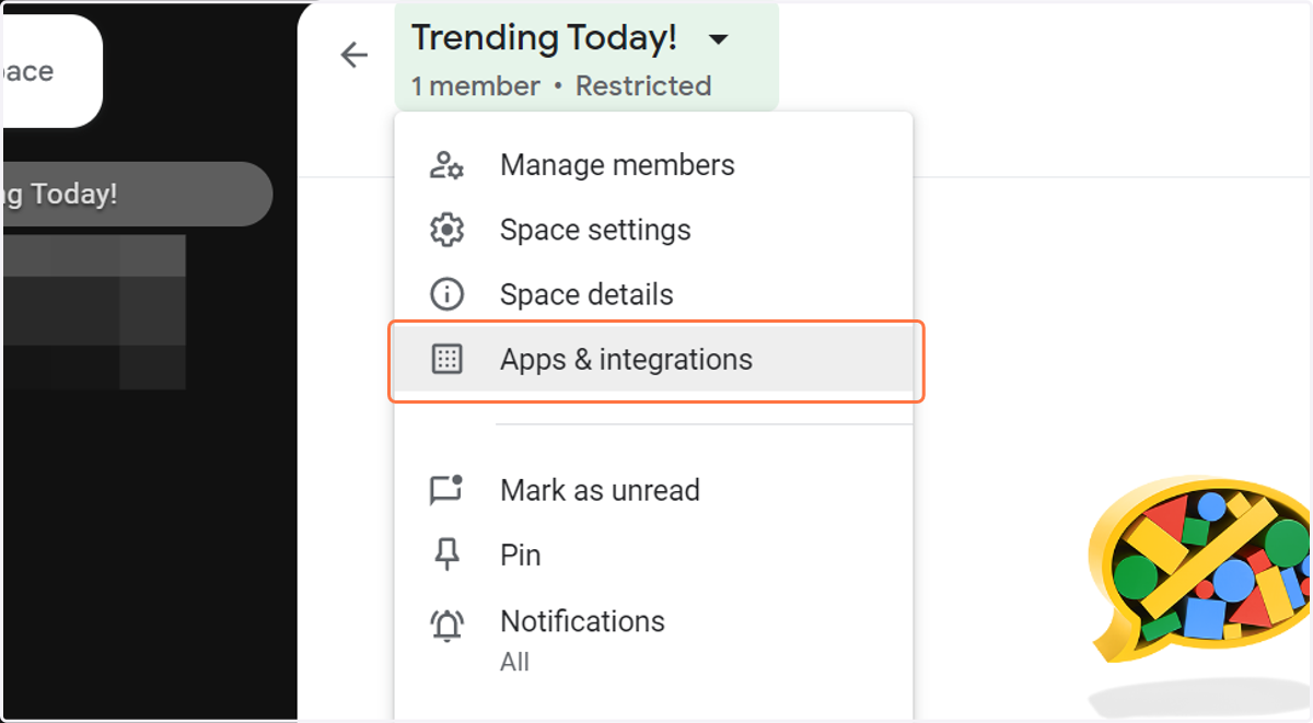 Click on Apps & integrations