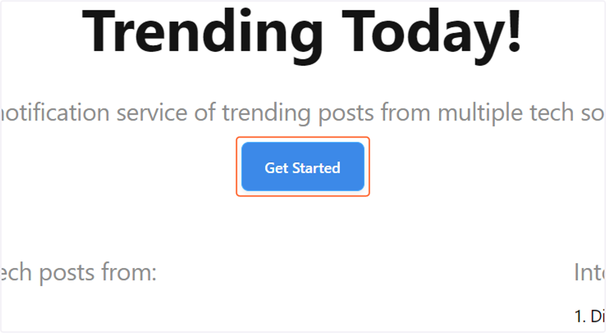 Click on Get Started